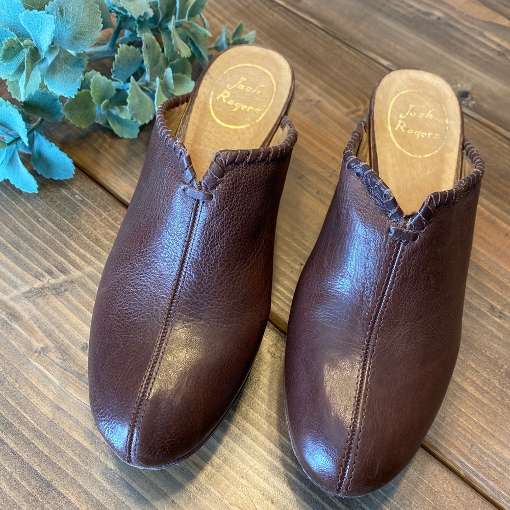 Jack Rogers brown Simone Wedge Mule Clogs